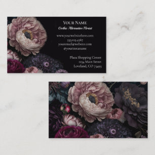 Carte De Visite Fleuriste alternative gothique florale sombre