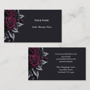 Carte De Visite Fleuriste alternative gothique florale sombre