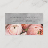 Carte De Visite Fleuriste | Bloc d'aquarelle rose Fleurs (Dos)