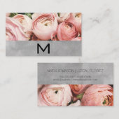 Carte De Visite Fleuriste | Bloc d'aquarelle rose Fleurs (Devant / Derrière)