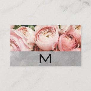 Carte De Visite Fleuriste Bloc d'aquarelle rose Fleurs