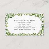 Carte De Visite Fleuriste botanique vert de conception florale (Dos)