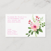 Carte De Visite Fleuriste, Boutique De Fleurs, Fleurs (Dos)