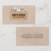 Carte De Visite Fleuriste | Carnations II (blanc) (Devant / Derrière)