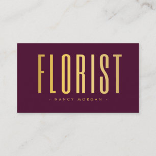 Carte De Visite Fleuriste Code Qr Logo Bordeaux Et Or