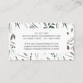 Carte De Visite Fleuriste d'aquarelle Muted élégant (Dos)