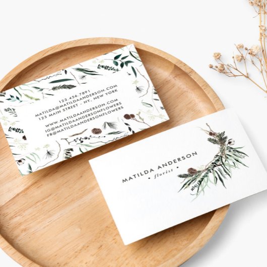 Carte De Visite Fleuriste d'aquarelle Muted élégant