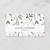 Carte De Visite Fleuriste d'aquarelle Muted élégant élégant mais é (Devant)