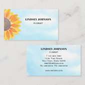 Carte De Visite Fleuriste de tournesol (Devant / Derrière)