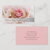 Carte De Visite fleuriste élégant de mariage de fleur de rose de (Devant / Derrière)