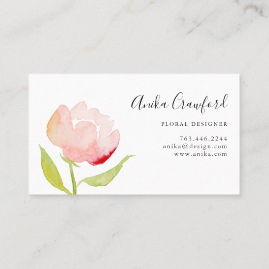 Carte De Visite Fleuriste élégant de verdure (Dos)