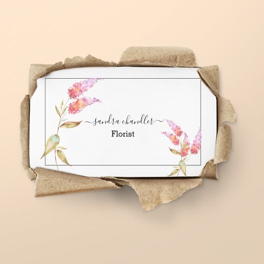 Carte De Visite Fleuriste Élégant Simpliste