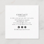 Carte de visite fleuriste Feuille vert (Dos)