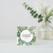 Carte de visite fleuriste Feuille vert (Debout devant)