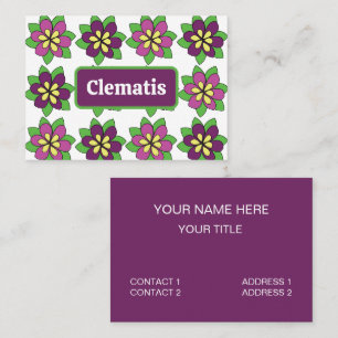 Carte De Visite Fleuriste Fleur de Clématite Violette