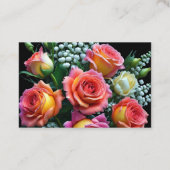 Carte De Visite Fleuriste Fleur de Rose Blanche Orange Rose Élégan (Dos)