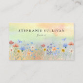Carte De Visite Fleuriste fleur sauvage Aquarelle (Devant)
