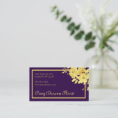Carte De Visite Fleuriste Fleurs Dorées (Debout devant)