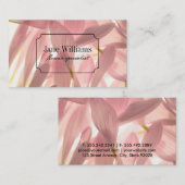 Carte De Visite Fleuriste | Fleurs roses (Devant / Derrière)