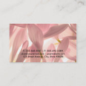 Carte De Visite Fleuriste | Fleurs roses (Dos)