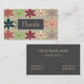 Carte De Visite Fleuriste Floral Coloré (Devant / Derrière)