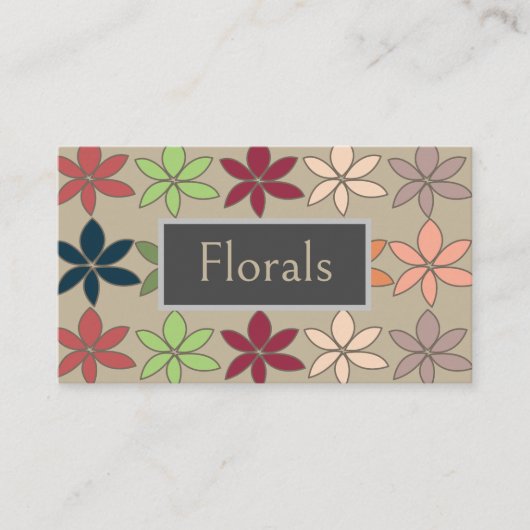 Carte De Visite Fleuriste Floral Coloré (Devant)