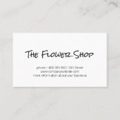Carte De Visite Fleuriste | Flower Shop (Dos)