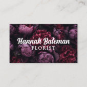 Carte De Visite Fleuriste gothique foncé (Devant)