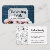 Carte De Visite Fleuriste mariage | Bouquet élégant de fleurs (Devant / Derrière)