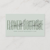 Carte De Visite Fleuriste moderne boutique de fleurs vert (Devant)