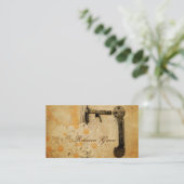 Carte De Visite fleuriste moderne en bois de grange blanc marais (Debout devant)