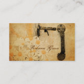 Carte De Visite fleuriste moderne en bois de grange blanc marais (Devant)