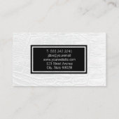 Carte De Visite Fleuriste | Oeillets (rouge) | Cuir blanc (Dos)