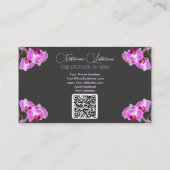 Carte De Visite Fleuriste orchidée fleur monogramme QR-Code (Dos)