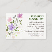 Carte de visite fleuriste ou vendeur de fleurs (Dos)