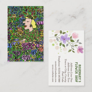 Carte de visite fleuriste ou vendeur de fleurs