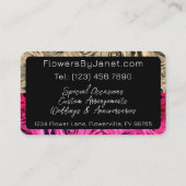 Carte De Visite Fleuriste Petite entreprise Fleurs Roses Florales (Dos)