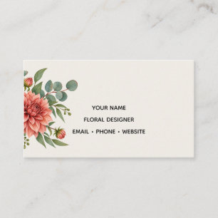 Carte De Visite Fleuriste professionnelle Dahlia aquarelle