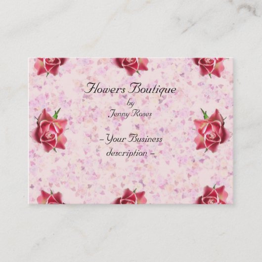Carte de visite fleuriste rose (Devant)