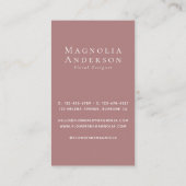 Carte De Visite Fleuriste rose fleur sauvage Dusky (Dos)