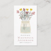 Carte De Visite Fleuriste rose fleur sauvage Dusky (Devant)