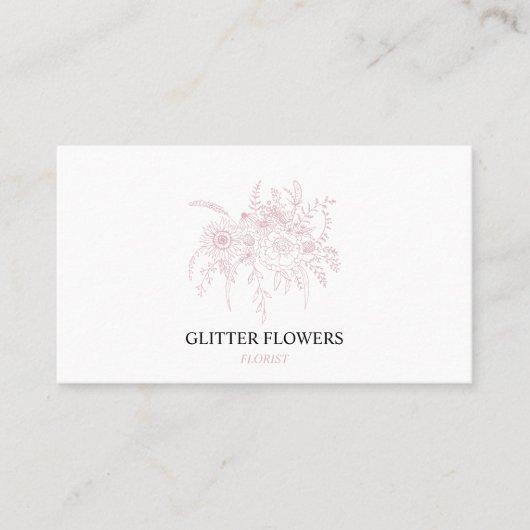 Carte De Visite Fleuriste Rose Gold (Devant)