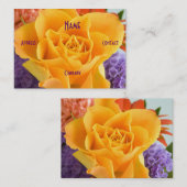 Carte De Visite Fleuriste - Rose jaune (Devant / Derrière)