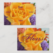 Carte De Visite Fleuriste - Rose Jaune (Devant / Derrière)
