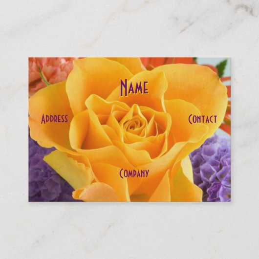 Carte De Visite Fleuriste - Rose Jaune (Devant)