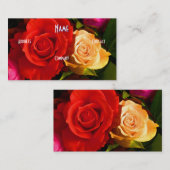 Carte De Visite Fleuriste - Rose jaune rouge (Devant / Derrière)