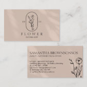 Carte De Visite Fleuriste rose pastel Fleurs Fleurs Fleurs (Devant / Derrière)