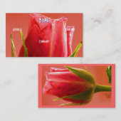 Carte De Visite Fleuriste - Rose rose (Devant / Derrière)