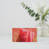 Carte De Visite Fleuriste - Rose rose (Debout devant)