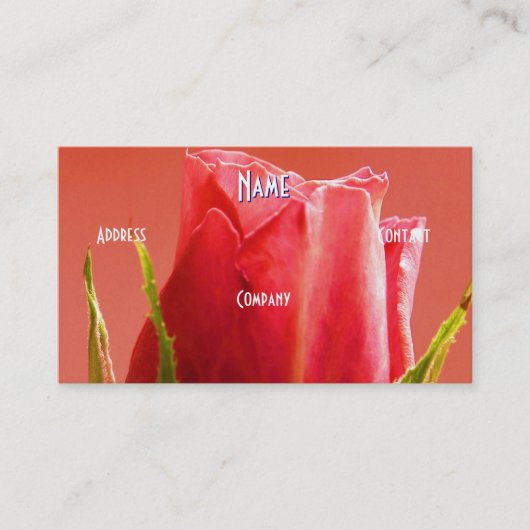 Carte De Visite Fleuriste - Rose rose (Devant)